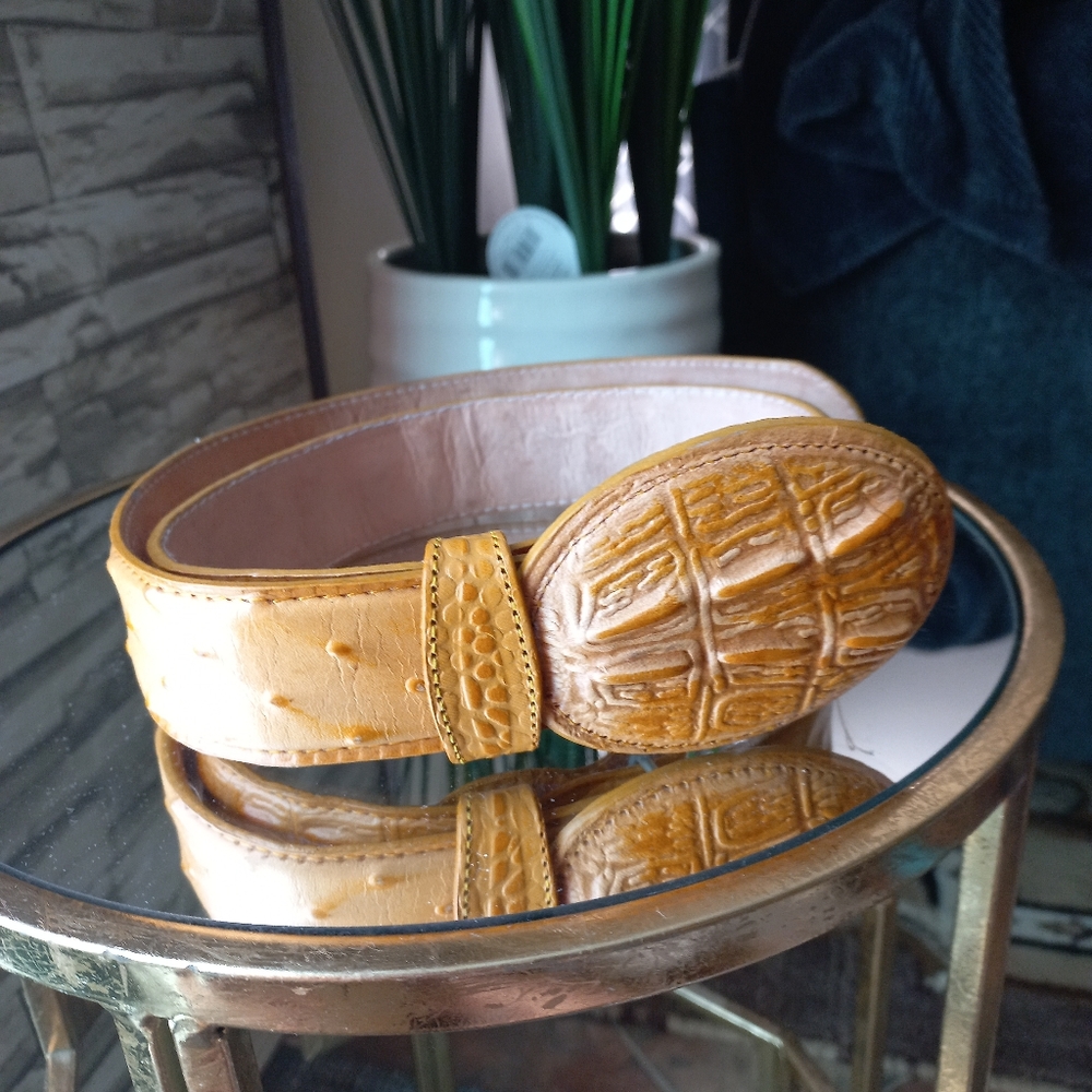 Faux Ostrich Vaquera Belt